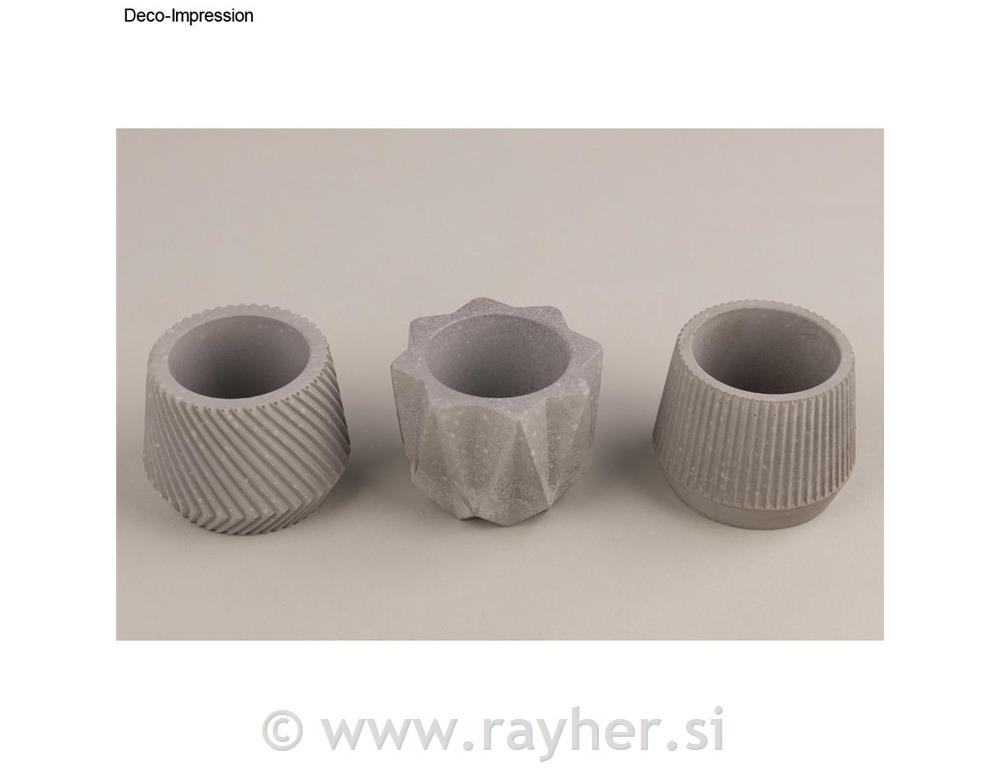 Silicone mould set Little pots 3-part,3 designs, 7x5.5cm