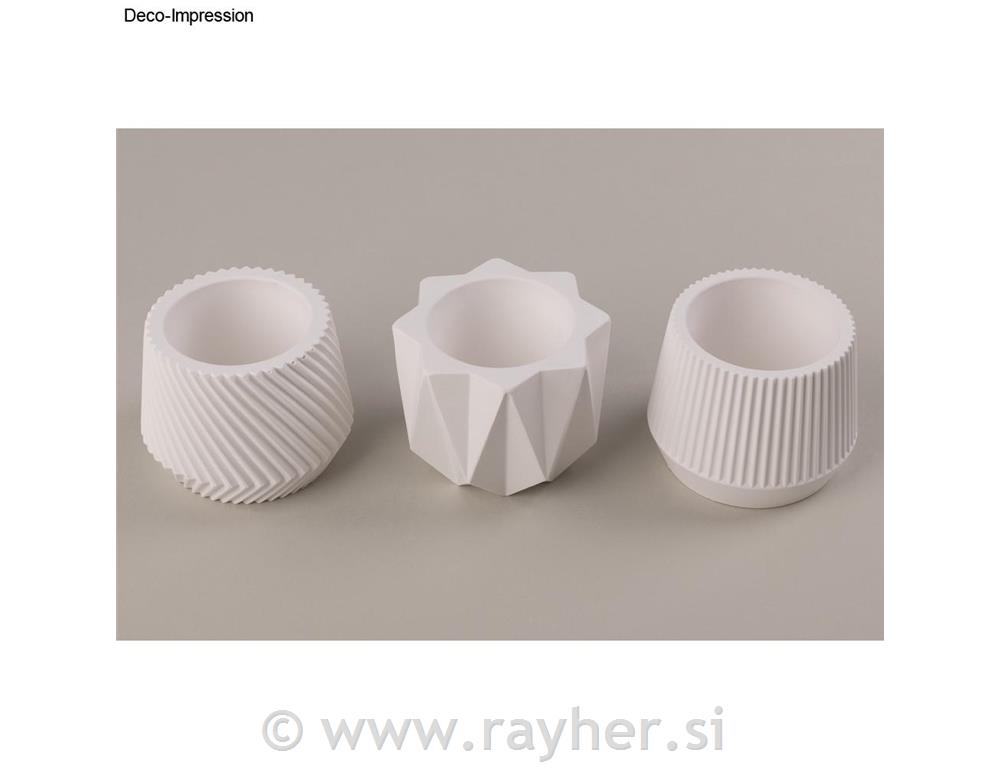 Silicone mould set Little pots 3-part,3 designs, 7x5.5cm