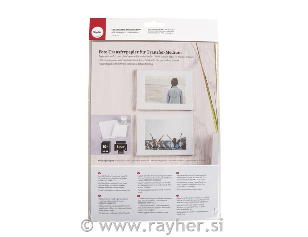 Photo transfer-pap. A4 f.transfer-medium, white, 210x297mm, tab-bag 10 sheets