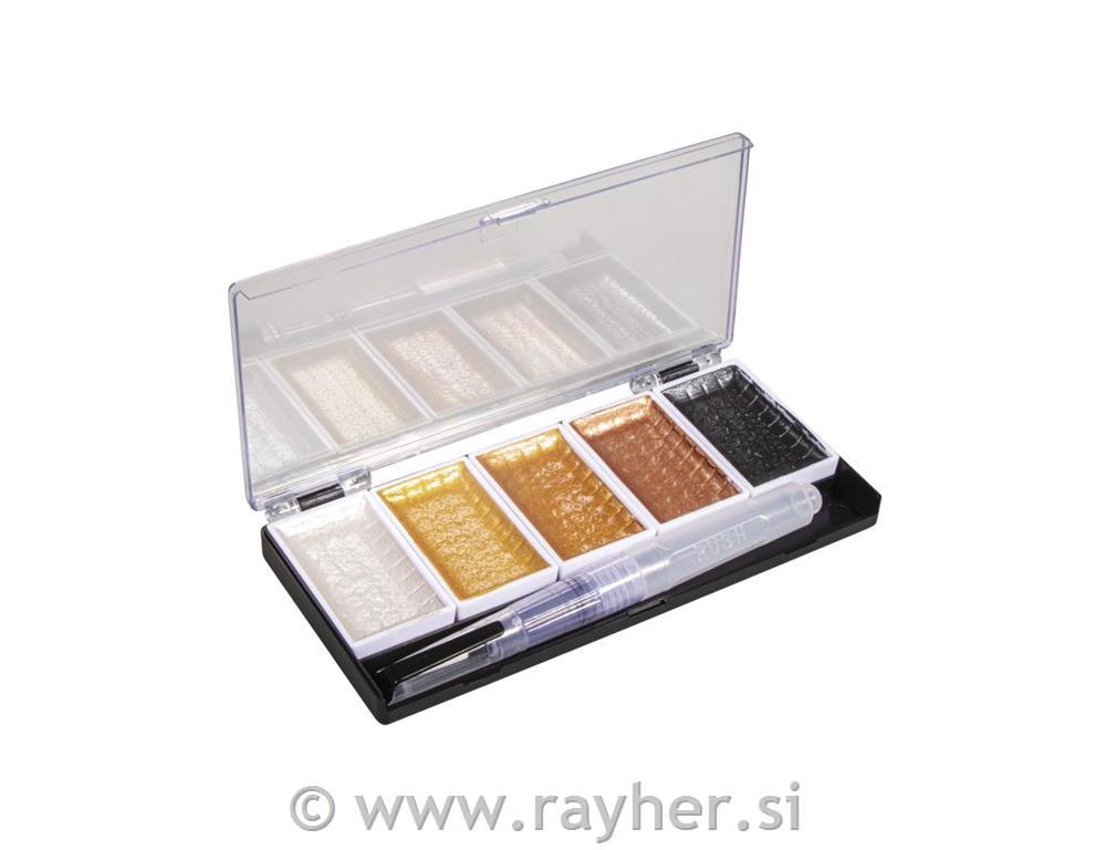 Akvarel Metallic, Gold, 5 barv 25x45mm+H