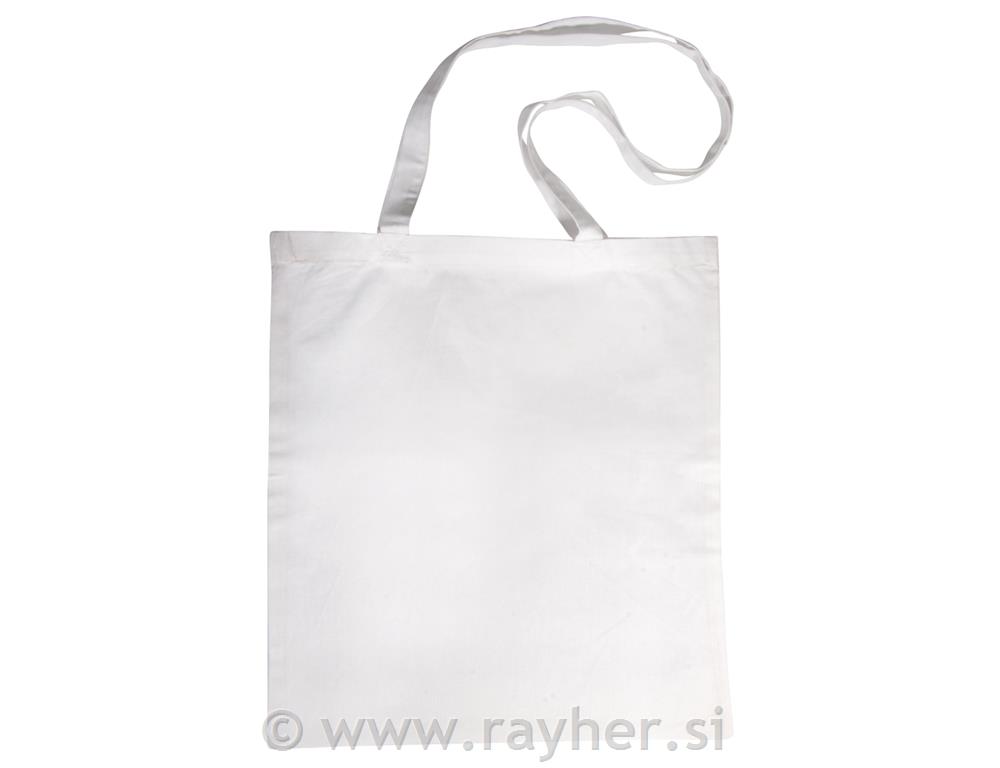 Cotton bag w. long handle, white, 38x42c