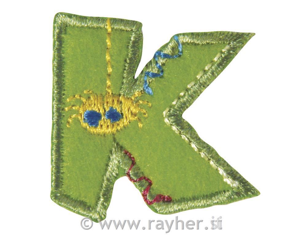 Slovo za glačanje na tekstil, 3 cm, "K"