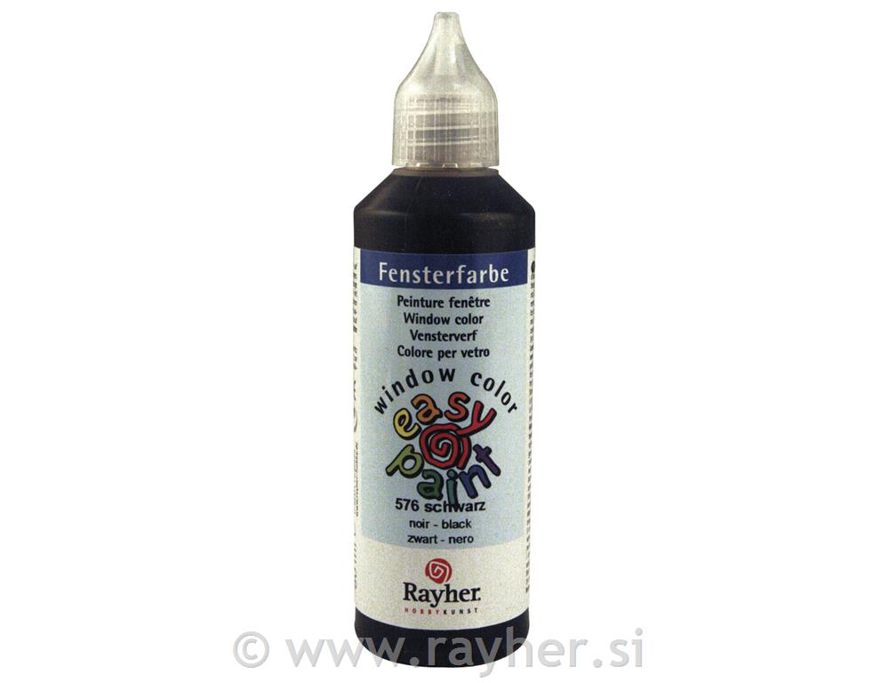 Lepljiva barva za steklo, črna, 80 ml