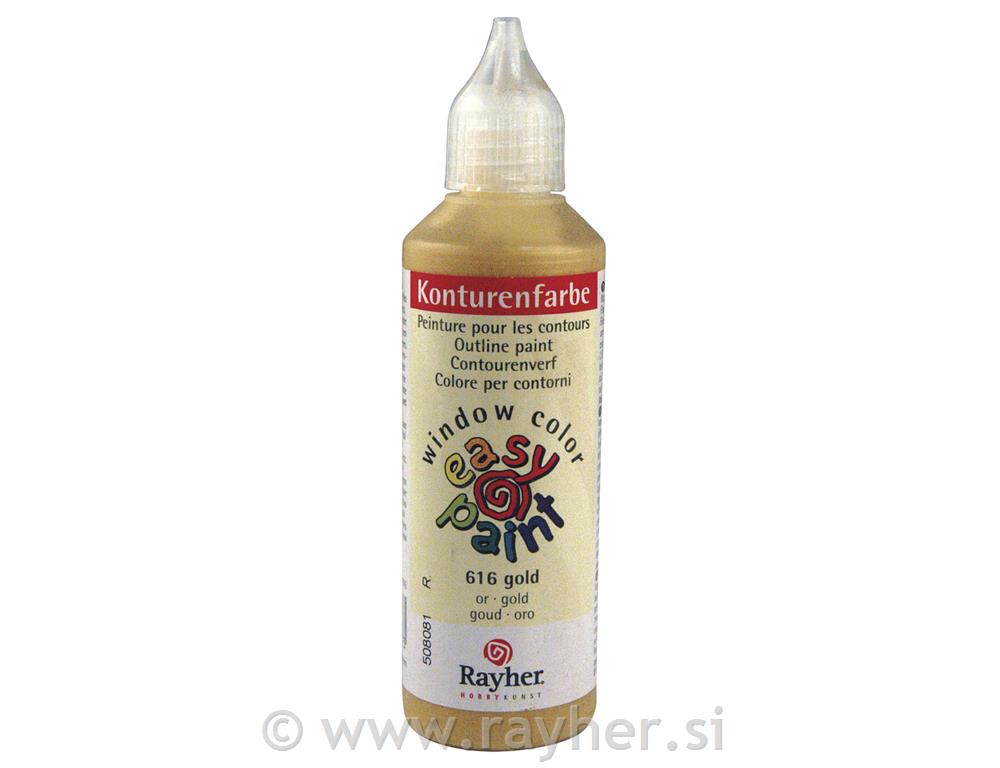 Ljepljiva boja za staklo, kontura, zlato, 80 ml