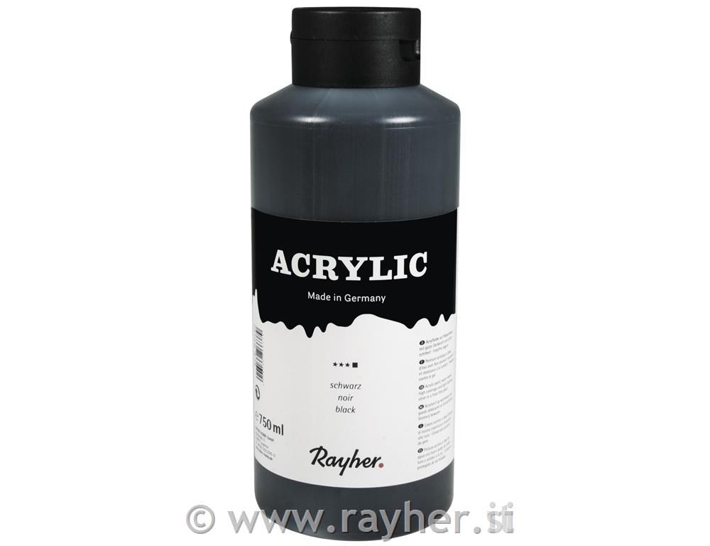 Akrilna boja Artists, crna, 750ml