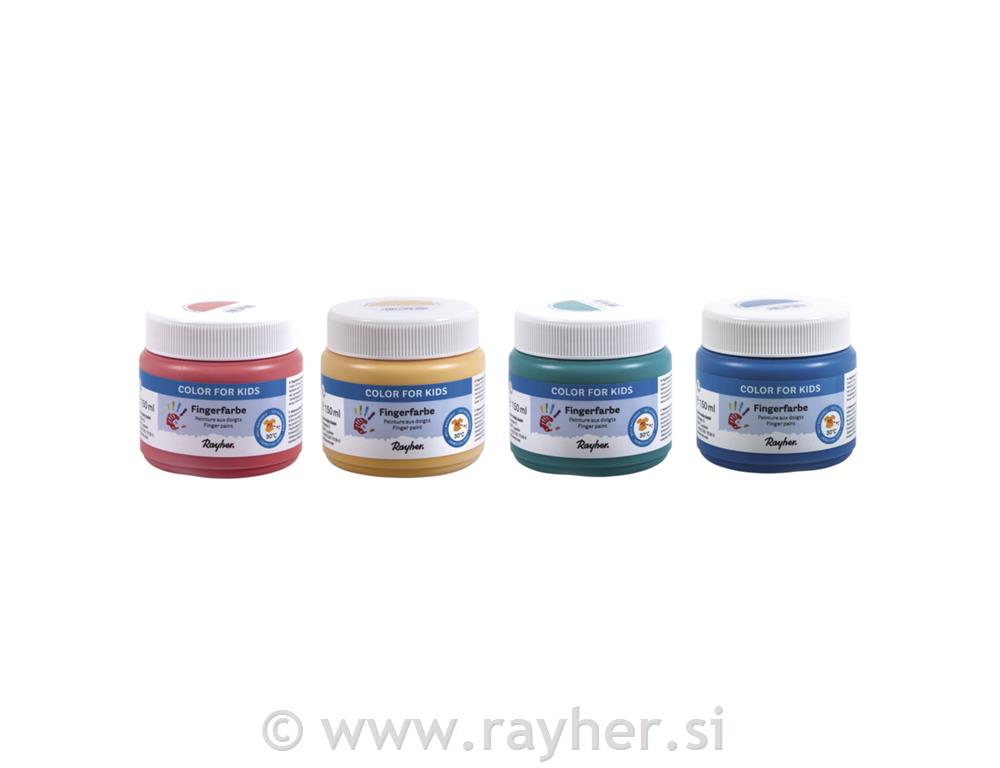 Prstne boje, set, 4 x 150 ml