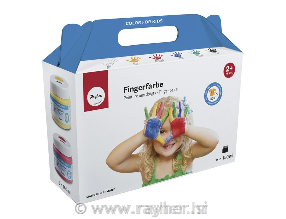 Prstne boje, set, 6 x 150 ml
