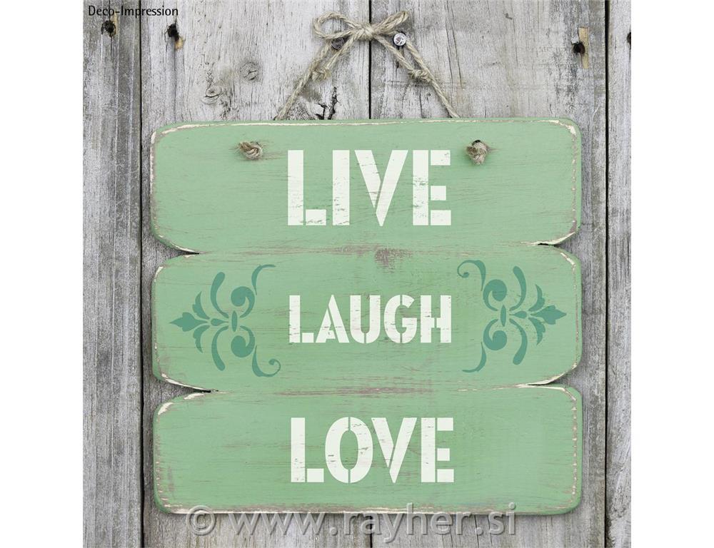 Stencil Live the day, 15.25x45.72cm, tab-bag 2pcs