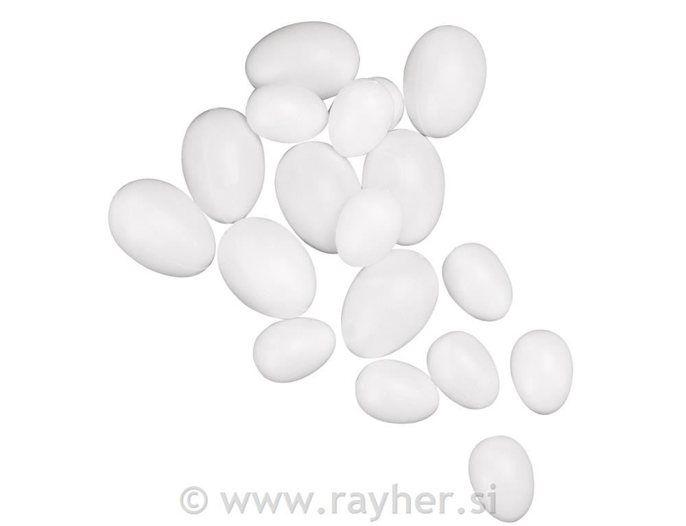 Plastic eggs, 4,5 cm, white