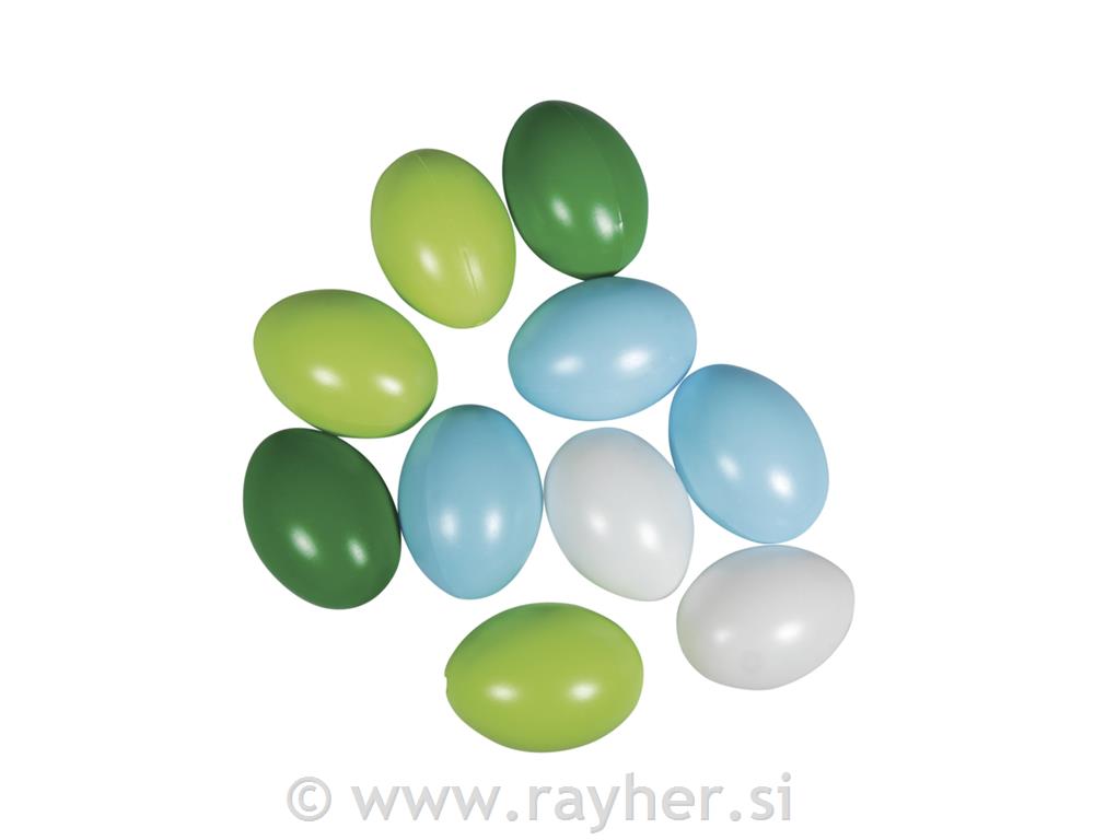 Jaja plastična, 6cm, plavo-zelena, set 1