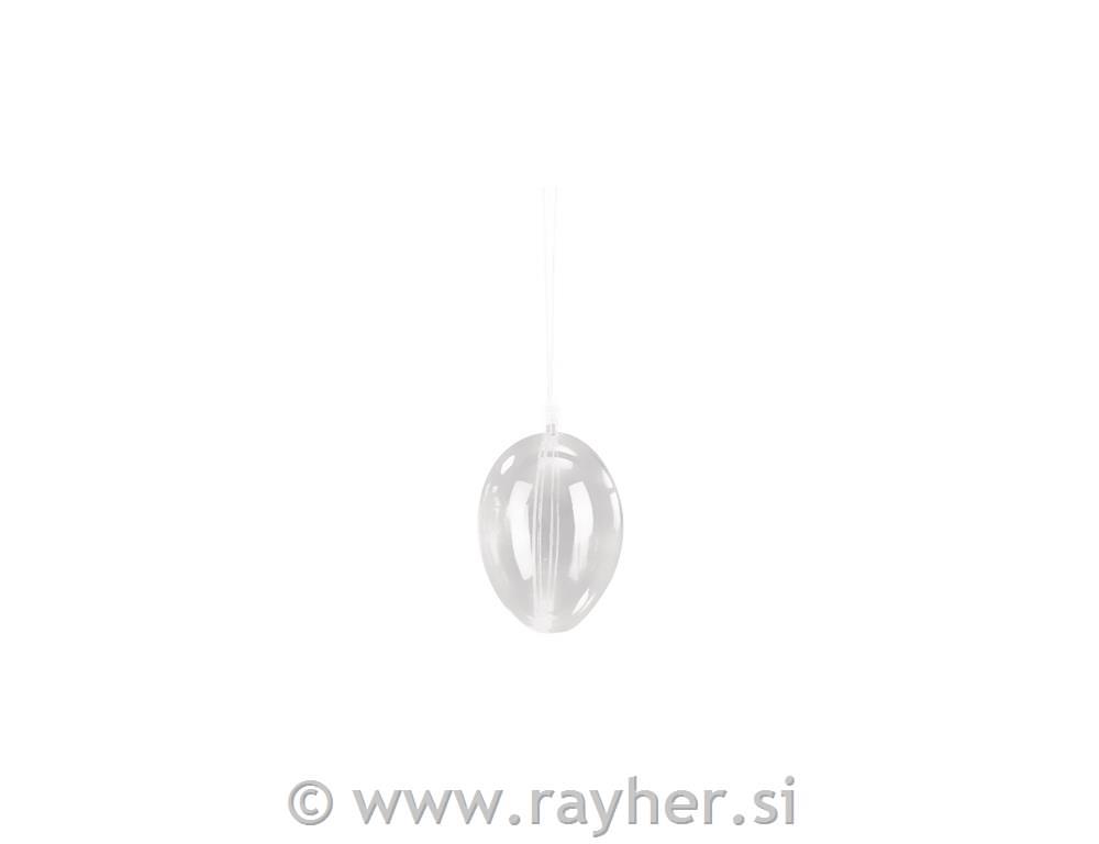 Plastično jajce, prosojno, 6 cm, dvodelno