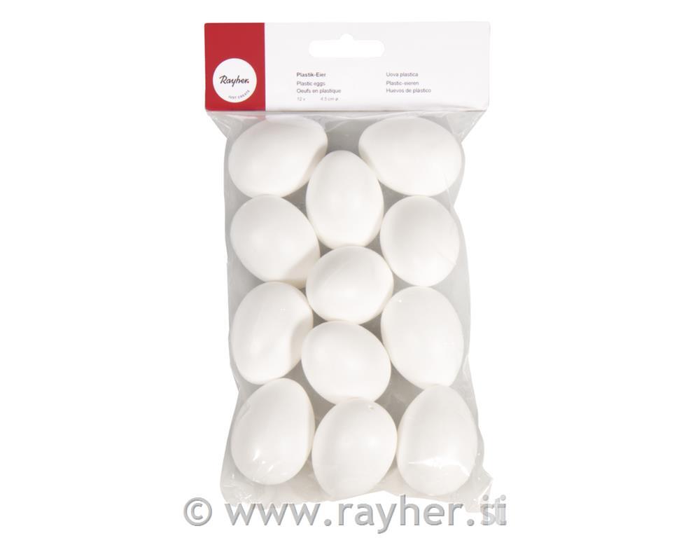 Plastic-eggs, 4,5 cm, tap-bag. 12 pc
