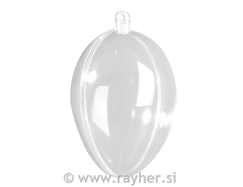 Plastic egg, crystal, 2 parts., 6 cm