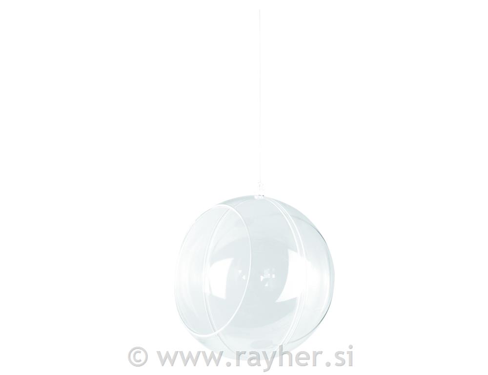 Plastična kugla s rupom, prozirna,dvodijelno, 12 cm