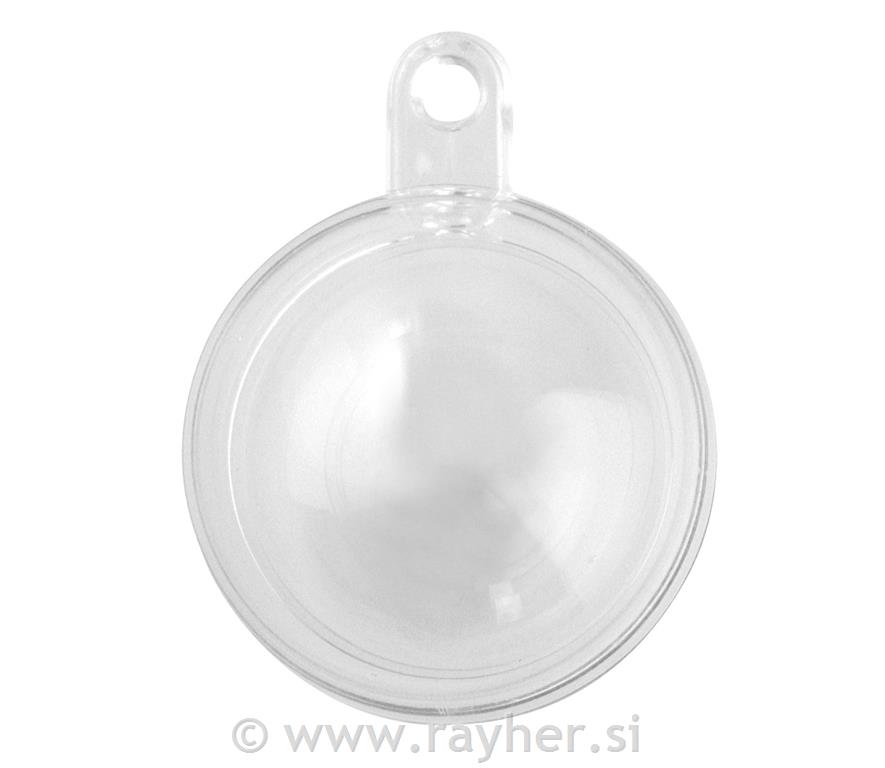 Plastična kugla,dvodijelno, 16 cm o, prozirna