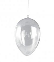Plastično jajce, prosojno, 12 cm, dvodelno