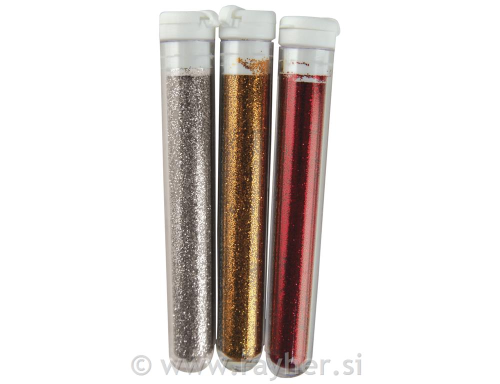 Glitter, fino, zlatno / srebrno / crveno, 3