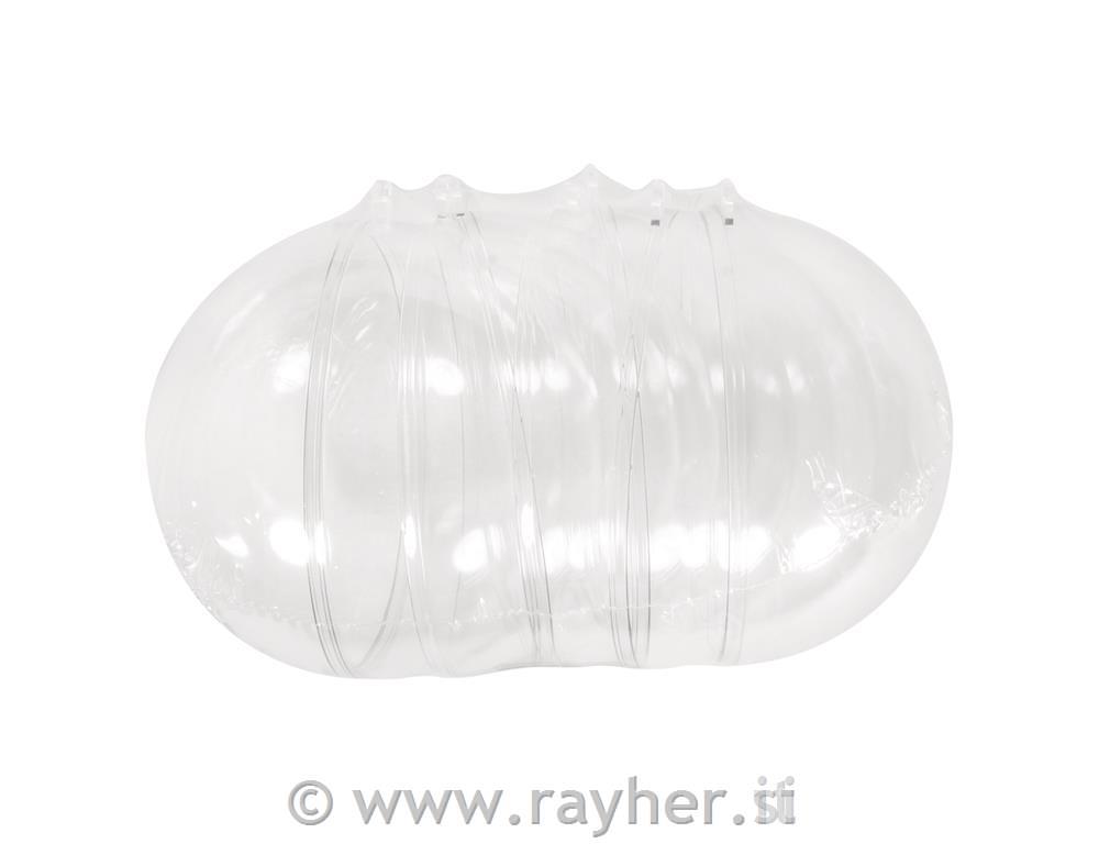 Plastic ball, two-parts, 10cm o, crystal