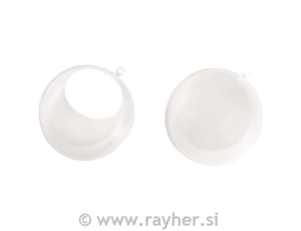 Plastična kugla s otvorom, prozirna od 8cm,otvor 4,5 cm