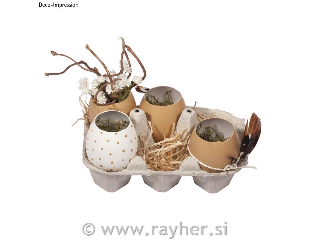 Plastic eggs, natur, set 4