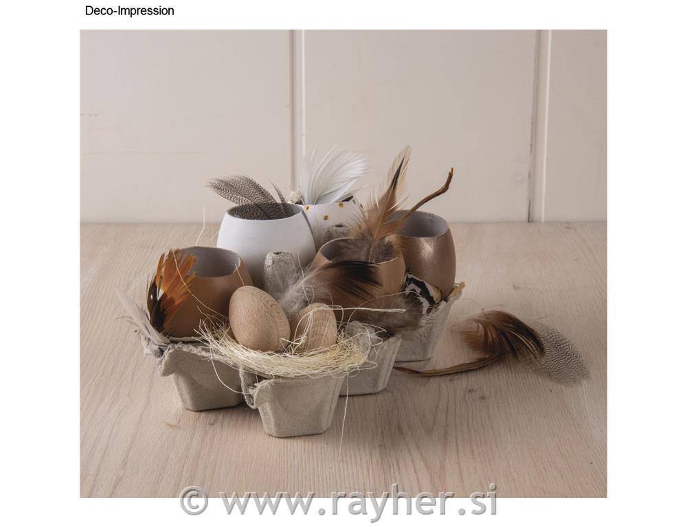 Plastic eggs, natur, set 4