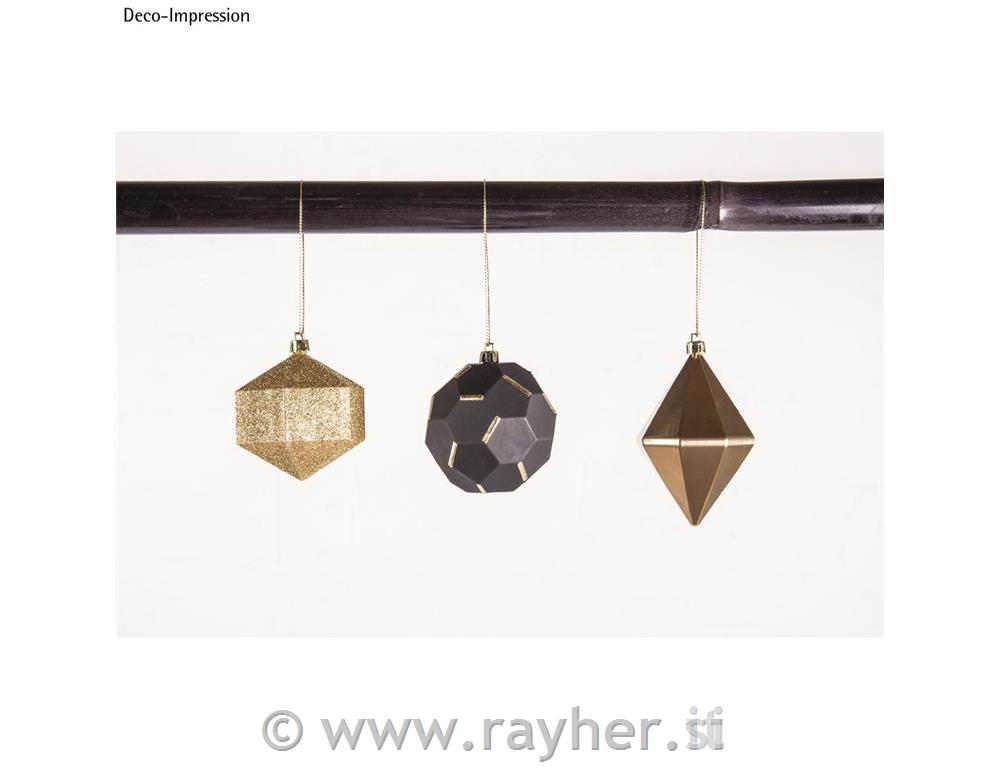 Okraski za smreko 7-8 cm 3 designi, 3 kosi