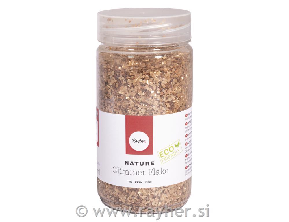 Glitter pahuljice 0,1-3 mm biorazgradiv,370 ml, zlatne