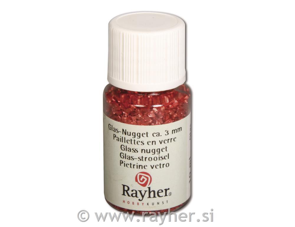 Blještice, staklena zrna, ca. 3 mm, crveno, 10 ml
