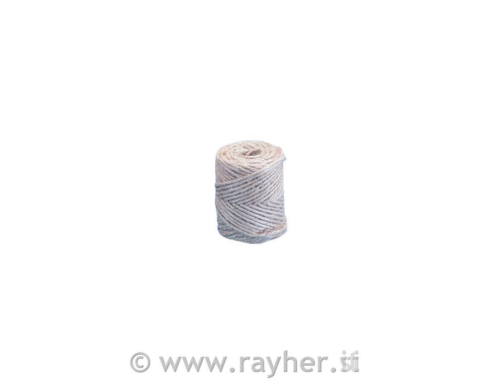 Thread of jute, 4-fold, 3,5 mm o, natura