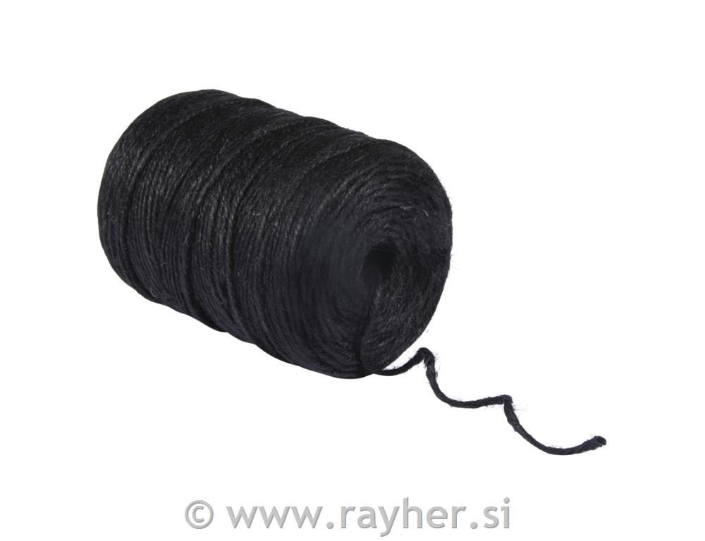 Vrvica iz jute, 4-slojna, 3,5mm, črna, 280m