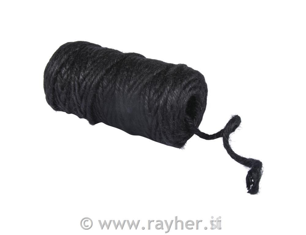Vrvica iz jute, 6-slojna, 6mm, črna, 35m
