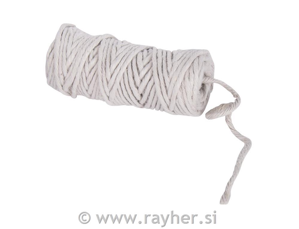 Vrv iz jute, 6-slojna, 3,5 mm o, bela, navoj 35 m