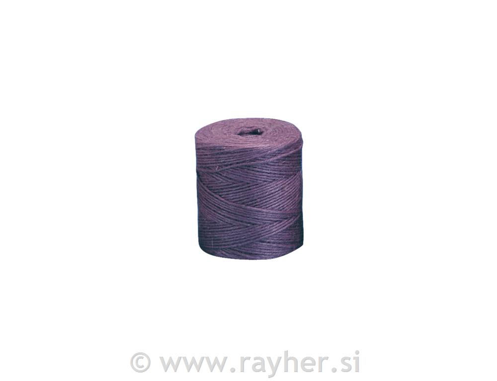 Vrv iz jute, 6-slojna, 3,5 mm o, temno rjava, navoj 35 m