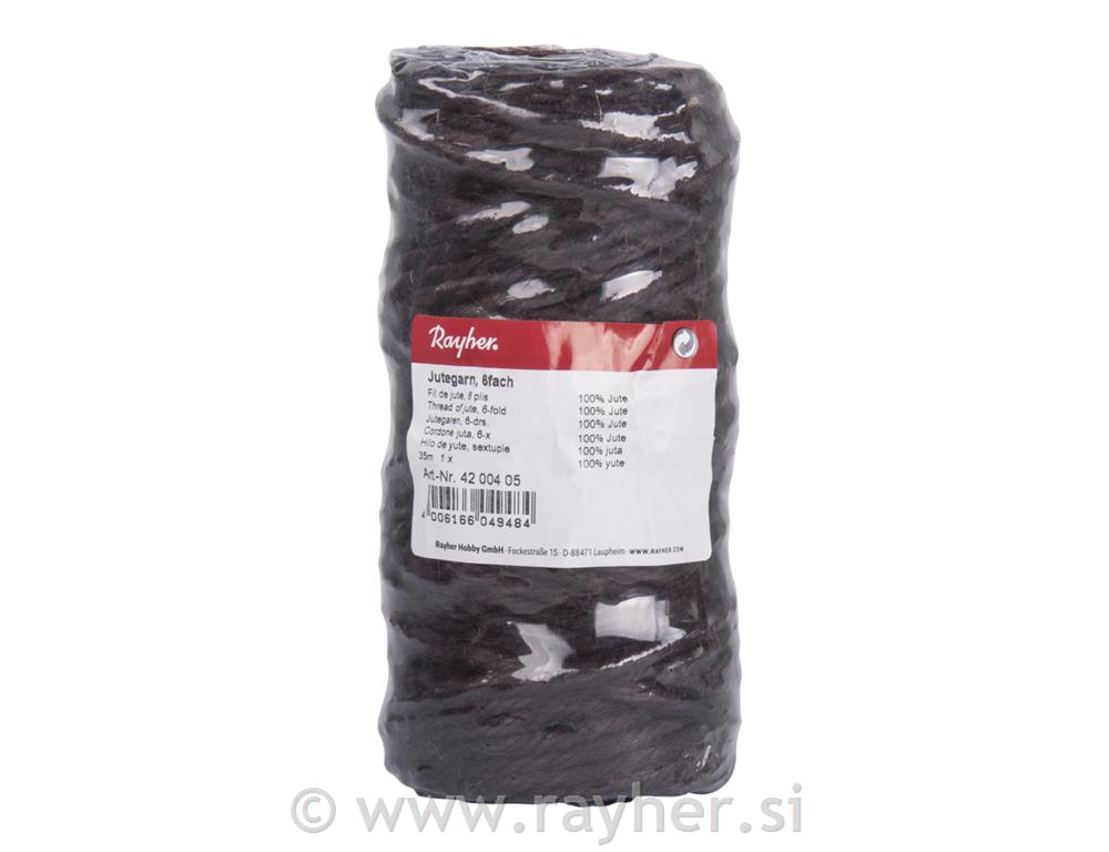 Thread of jute, 6-fold, 6 mm o, dark br
