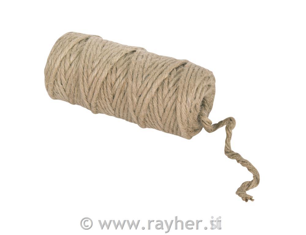 Vrv iz jute, 6-slojna, 3,5 mm o, naravna, navoj 35 m