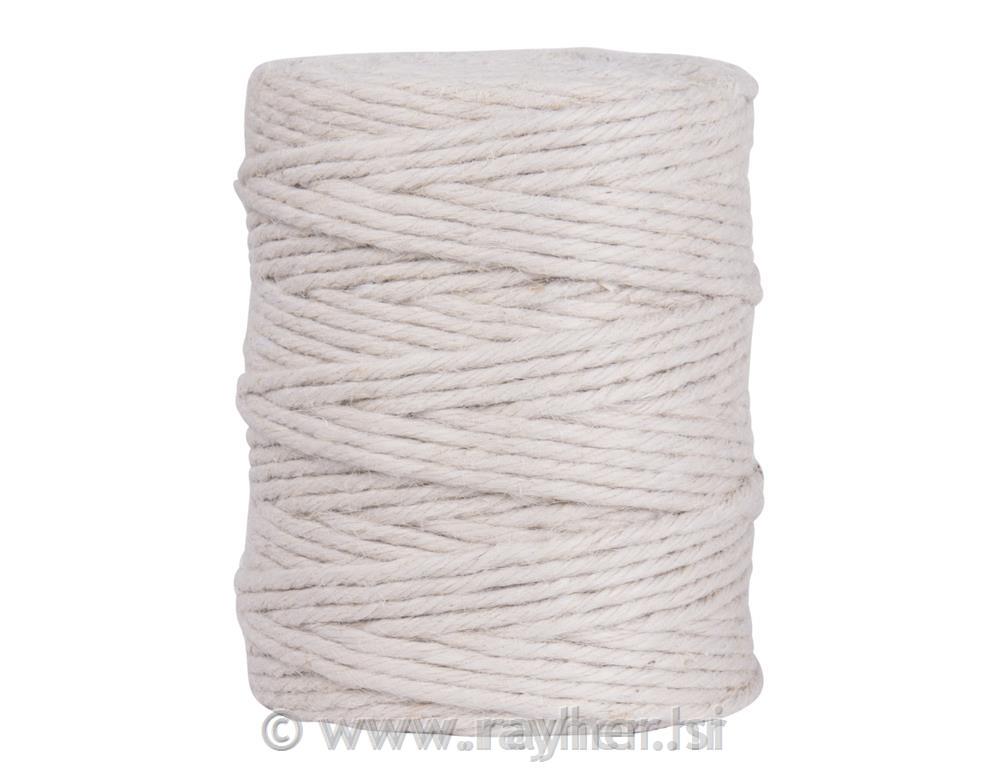 Vrv iz jute, 6-slojna, 3,5 mm o, bela, navoj 120 m