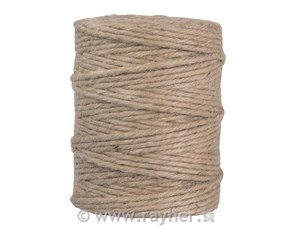 Vrv iz jute, 6-slojna, 3,5 mm o, naravna, navoj 120 m