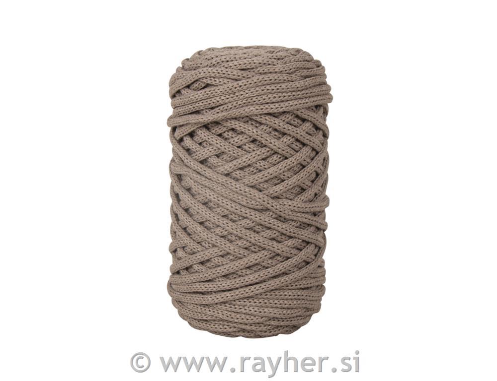 Vrvica pletena, jarn, 4mm, tem.bež, 250g, 65m