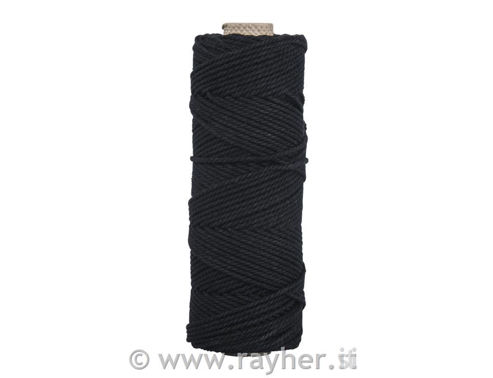Vrvica jarn, 2mm, črna, 70m