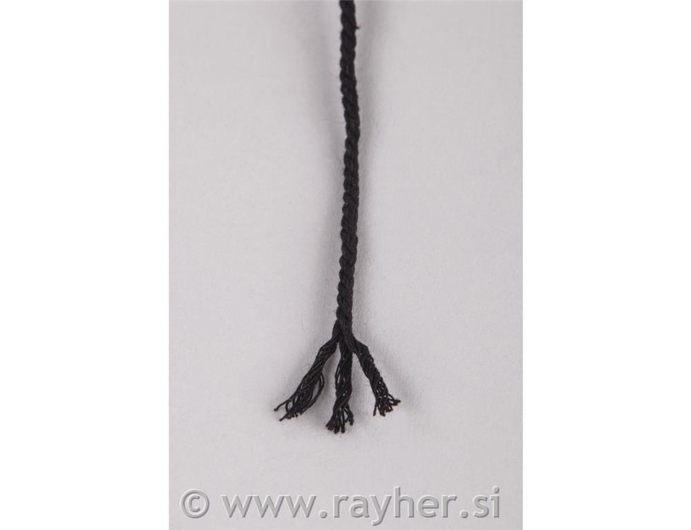 Vrvica jarn, 2mm, črna, 70m