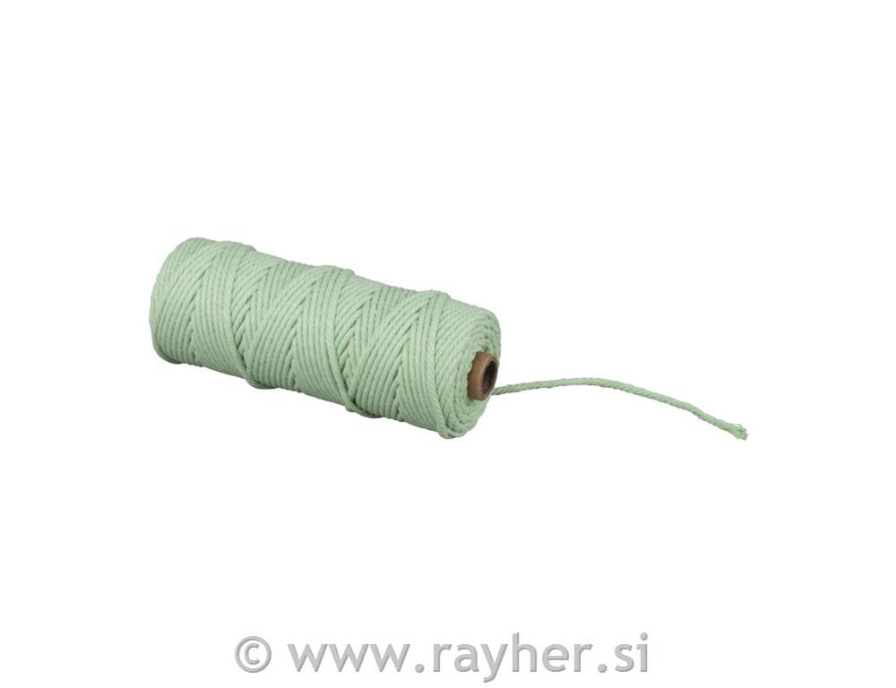 Vrpca makrame, menta zelena, 3mm,70m