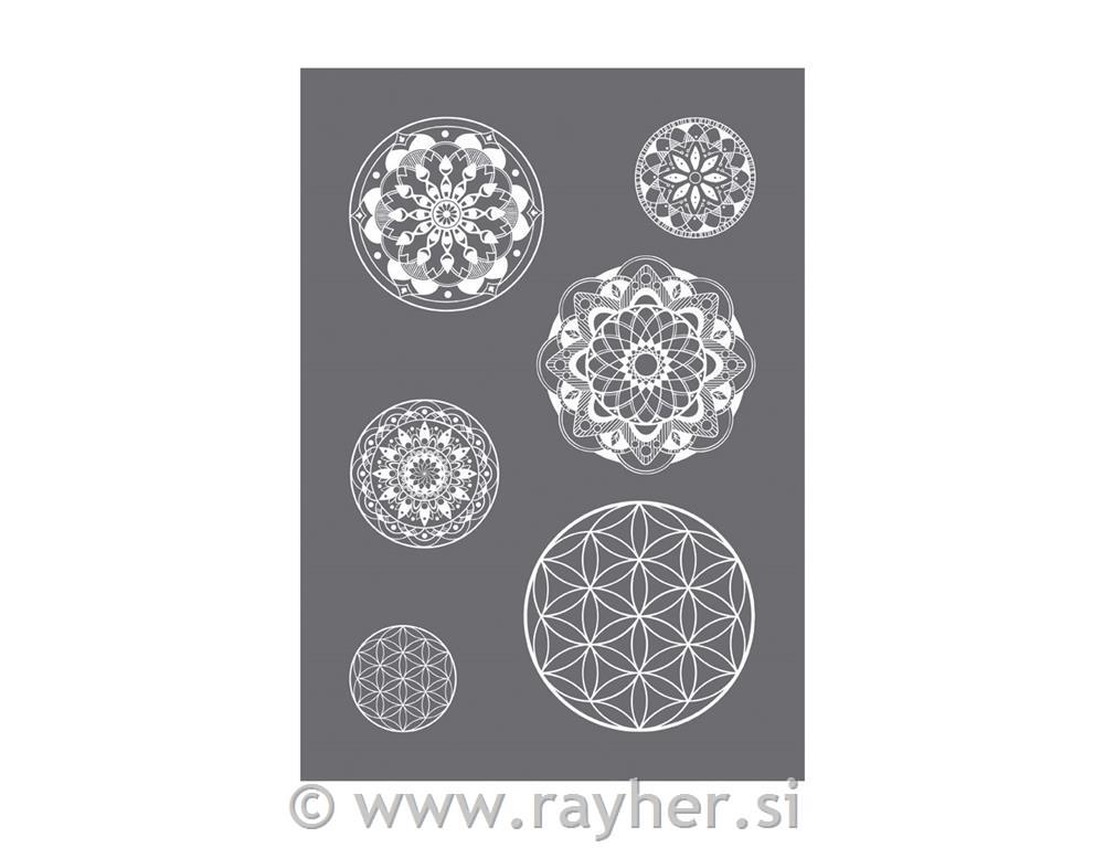 Matrica Mandala A4 + nož za nanošenje boje