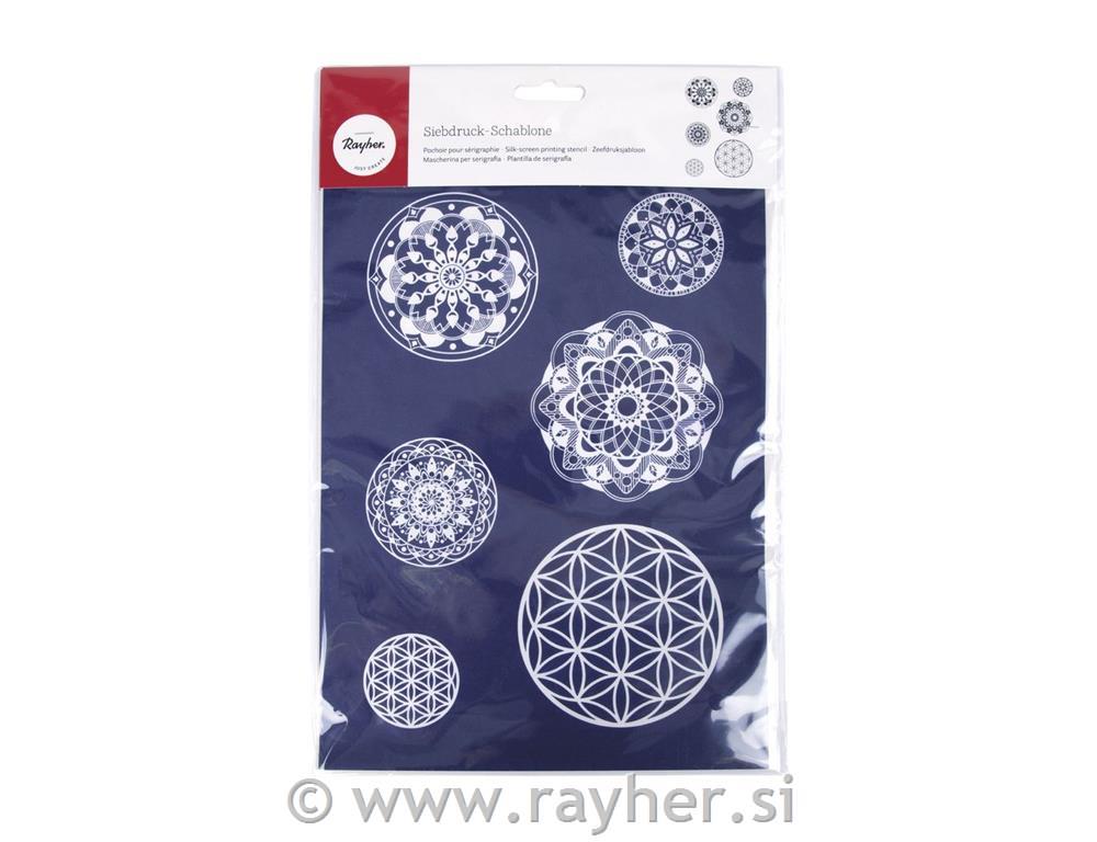 Matrica Mandala A4 + nož za nanošenje boje