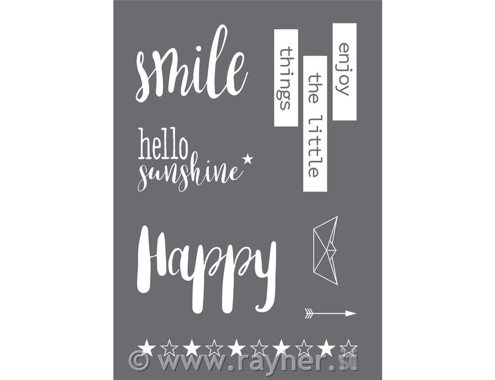 Šablona Smile A4 + lopatica za nanos barve