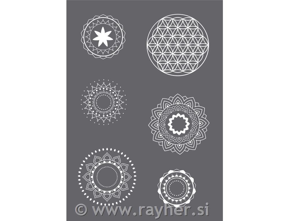 Šablona Mandala A5 + 1 nož za izglađivan