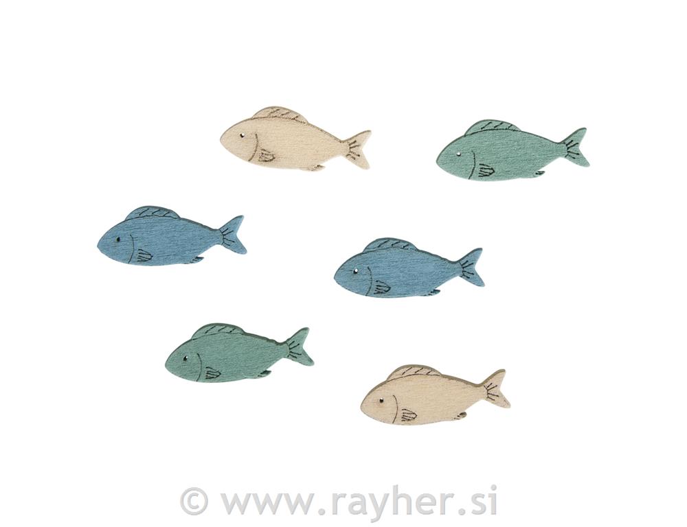Drveni ukrasi od ribe, 3x1cm, 15 komada