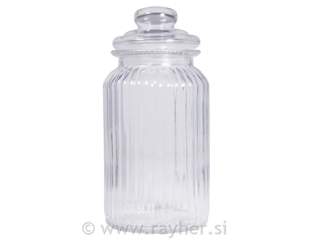 Steklena posoda s pokrovim, 11cm o, 22.5cm