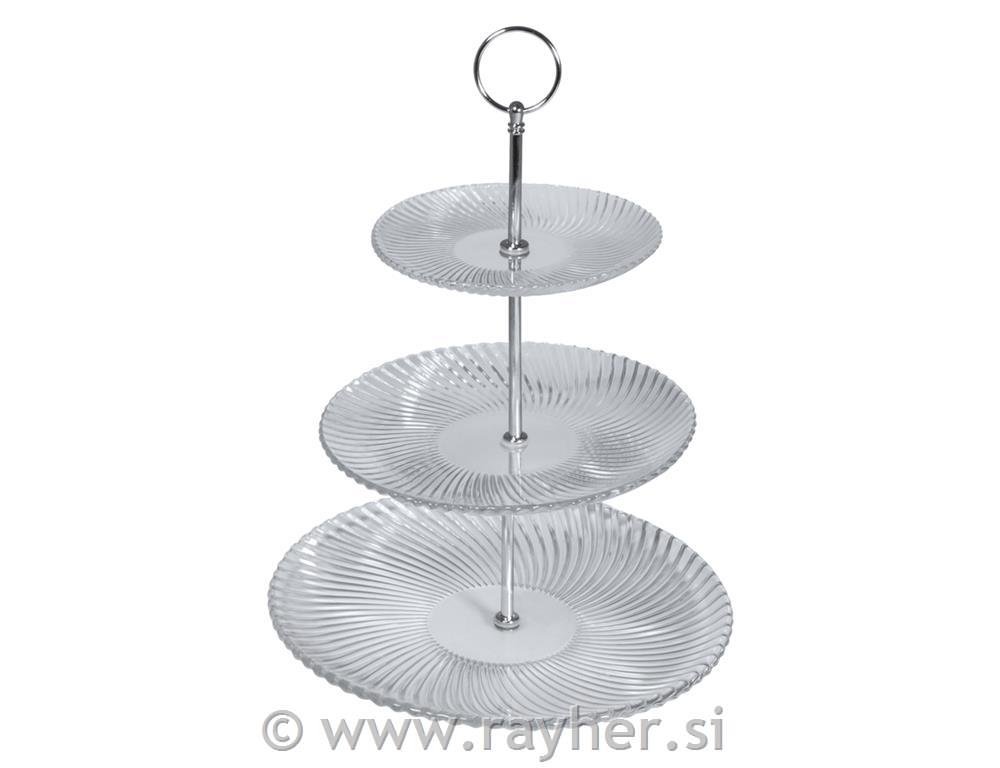 Stalak za pečenje, staklo, 3-dijelni, 33cm, o26 / 20.2 / 15.7cm