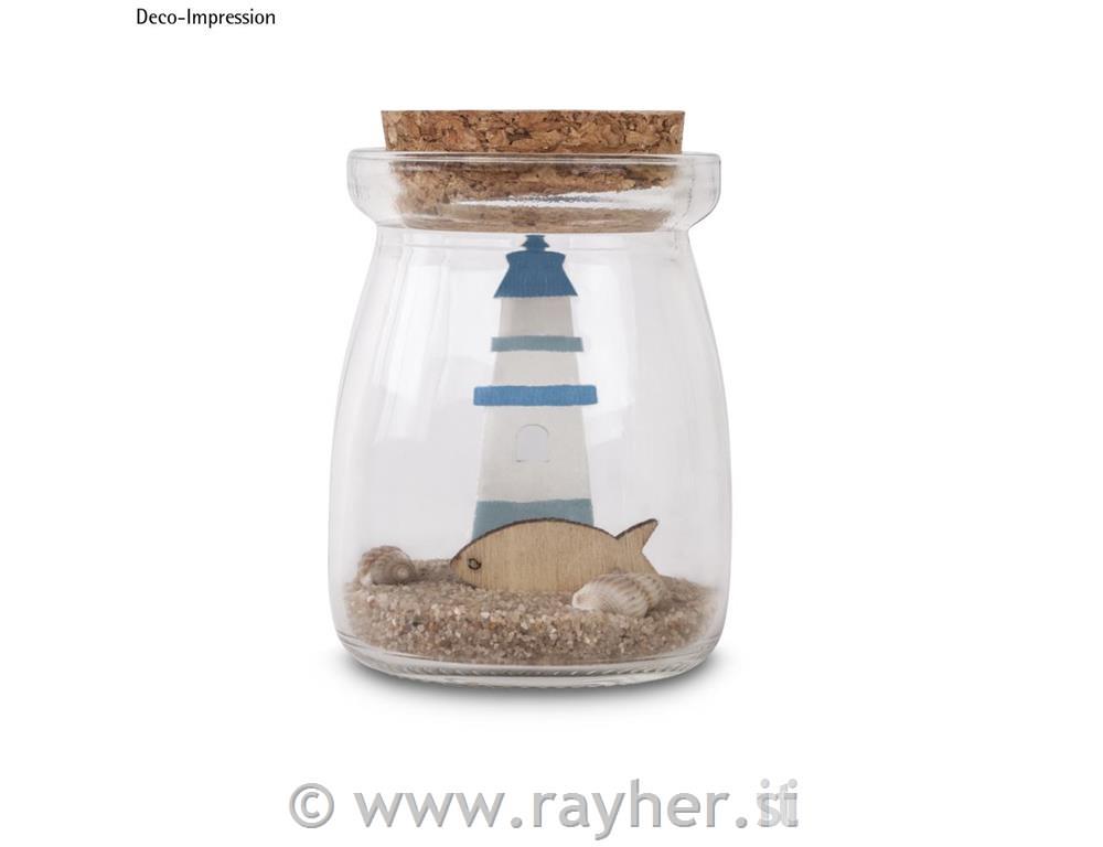 Staklena krigla s čepom od pluta, u: 7cm, 100ml