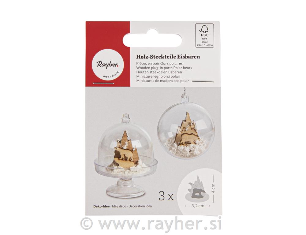 W.plug-in par.Pol.bears,FSC 100%,3.2cm o, 4cm, tab-bag 3Set